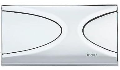 Schwab Targa 227719 Dual-Flush Flushing Plate Gloss Chrome, Compatible with The 187 UP Concealed Cistern, Wall-Mounted, Plastic Construction, 1 in Pack
