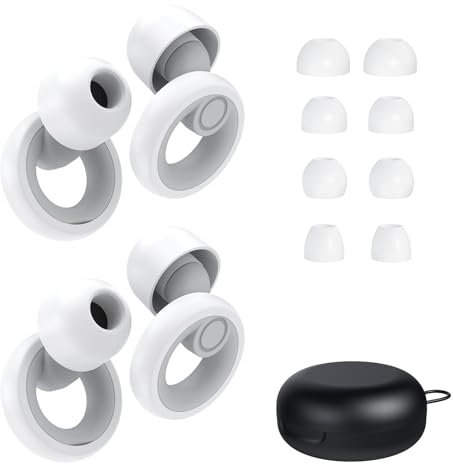 Gutevoz Ohrstöpsel zum Schlafen Geräuschunterdrückung, 2 Sets, wiederverwendbare Ohrstöpsel Gehörschutz 30dB, weiche Silikon-Ohrstöpsel für Konzerte, Party, Fokus - 8 Paar Ohrstöpsel in XS/S/M/L -