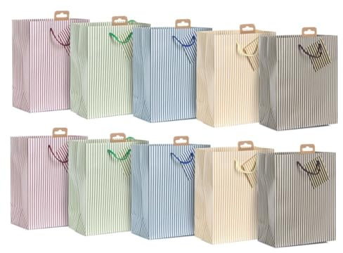Laro Medium Geschenktüten 10-100 Stk Medium, Anzahl:40, Muster Tüten:Medium Streifen