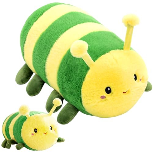 PLLBMXTI Raupe Kuscheltier, Kuscheltier Stofftier, Raupe Plüschtier Spielzeug, Süße Kuscheltiere, Raupe Plüschkissen Spielzeug, Wurfkissen, Schmusetier Geschenk für Kinder Mädchen Jungen 22cm