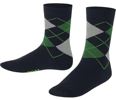 FALKE Unisex Kinder Socken Classic Argyle K So Baumwolle gemustert 1 Paar, Blau Space Blue 6116, 39-42