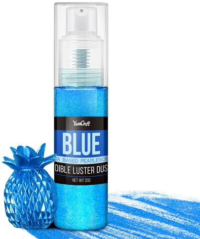 Essbarer Glitzer Spray für Getränke - 20g Lebensmittel Glitzerpulve für Likör, Cocktails, Dekorieren Torten - Geschmacklos Glitzer Pulver Glitzerstaub für Sekt, Wein, Champagner, Backen (Blau)