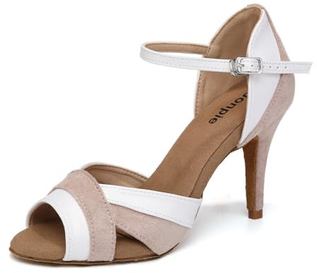 Uonpie Scarpe da Ballo Latino Americano Donna Professionali Tacco 8.5 cm Scarpe da Ballo Donna Salsa,Viola,38.5EU