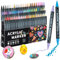 Mzh Art 72 Colors Dual Tip Acrylic Paint Pens Markers, Double Tip Premium Acrylic Markers, Acrylic Markers for Wood, Rock Painting, Glass, Canvas, Stone, DIY Crafts Making Art Supplies