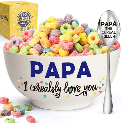 YEUYUQIU Papa Gifts for Grandpa - Granddaughter's Ideal Father's Day & - Cereal Bowl & Killer Spoon Set