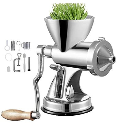 IUokLU Manual Stainless Steel Wheatgrass Juicer Extractor Home Auger Slow Squeezer Vegetable Orange Juice Press Portable Blender,