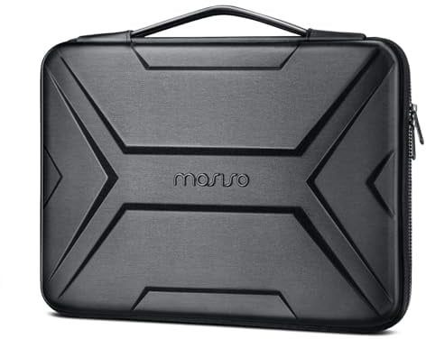 MOSISO 13-14'' Custodia Rigida Laptop, 13,3 pollici Custodie Impermeabile | Antiurto Borsa Computer Compatibile con MacBook Air 13/Neo/Pro 13/14,Geometrico EVA Carry Caso con Maniglia, Nero