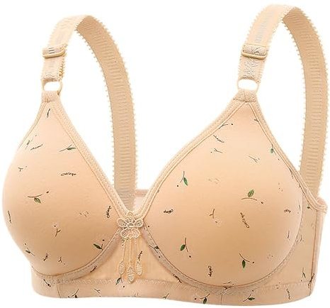 Generico Reggiseno Fascia Imbottito Reggiseno in Silicone Reggiseni Sostegno per Donne Cintura Regolabile Reggiseni a Copertura Totale Comodi Reggiseni Senza Reggiseno Fascia Imbottito (Beige, 40)