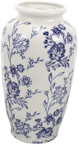 CRAFTHROU Vase en Porcelaine Bleu Et Vase Chinoiserie Vase Minimalisme Petit Vase Chinois Vase De Style Chinois Petit Vase à Fleurs Vase Bouteille Chinois Vase Jingdezhen Céramique