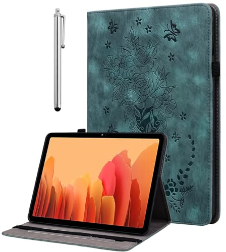 KEDBBAO Case for Samsung Galaxy Tab A8 Case 10.5 2021/2022 (SM-X200/SM-X205), Multi-Angle Flip PU Leather Protective Cover with Stylus Holder, Green