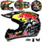 PAESCOY Motorradhelm Cross Damen Herren Full Face MTB Helm Motocross Helm DOT/ECE-Zertifizierter Mit Schutzbrillen Maske Handschuhe Downhill Helm Mopedhelm Schutzhelm Für Cruiser Chopper,Black/D-M