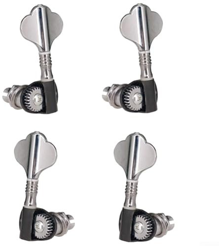 Lot complet de 4 chevilles d'accordage de basse, 4 boutons de cordes de basse électriques gauches, chevilles d'accordage de basse en alliage de zinc dur (2L2R)