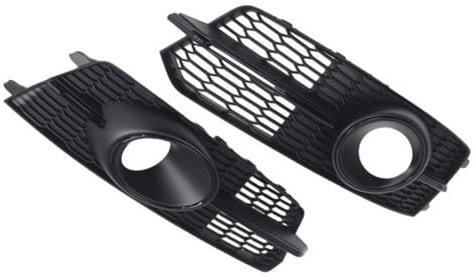 Kacepar Frontstoßstange Nebelscheinwerfer Abdeckung Untere Gitter Gitter Set, Front Nebelscheinwerfer Grill Gitter Abdeckung Verkleidung Kompatibel mit Audi S6 A6 S-Line C7 Facelift, Glänzend Schwarz