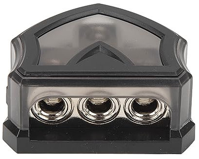 Masyrt Power Distribution Ground Distributor Block, 3 Way 0/4GA IN 3x 0/4GA OUT Power Ground Distributor Block, For Car Boat Yacht RV Audio Amplifier Modification
