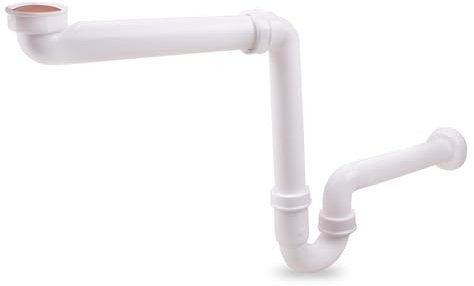 VIOKS Röhrengeruchsverschluss Raumsparsiphon 1 1/4 Zoll x 40 mm für Küchenspüle, Spülmaschine und Waschmaschine