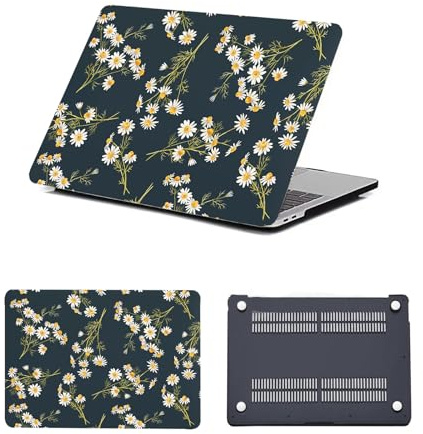HLAAJJX Hülle für Neues MacBook Air 13 Zoll M4 M3 M2 2025 2024 2023 2022 A2681 A3113 A3240,Anti-Fingerabdruck Schutzhülle Snap-on Case für MacBook Air 13.6,Gänseblümchen