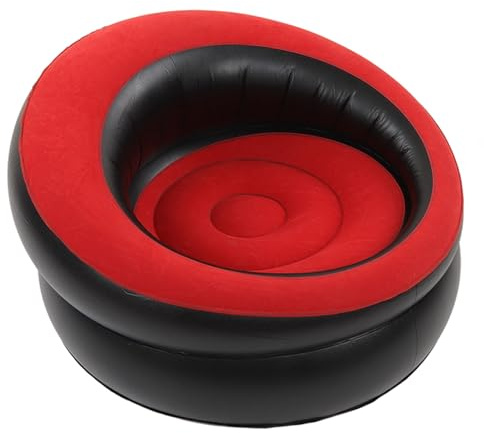 CHICIRIS Tragbares Aufblasbares Sofa, Ergonomisches Aufblasbares Sofa mit Stuhl für Familientreffen, Hinterhof, Balkon, Strand, Dickes PVC (Rot)
