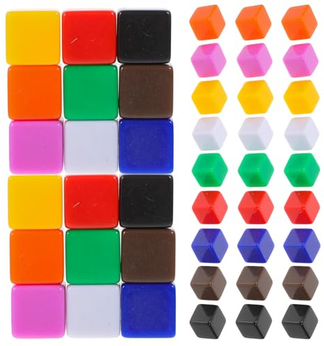 Uonlytech 60 Stück Acrylwürfel Leer Quadratisch Mini 0.63In DIY Bastelwürfel Zum Beschriften Für Brettspiele Lernspaß Und Kreative Dekoration