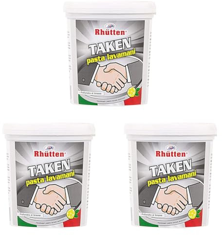 Taken Pasta Lavamani, Profumo Limone, Sapone per Mani, Sporchi Tenaci, 1L (Confezione da 3)