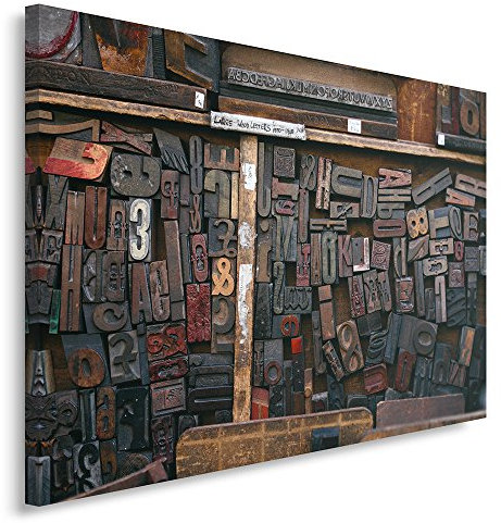 Feeby Frames, Leinwandbild, Bilder, Wand Bild, Wandbilder, Kunstdruck 40x50cm, BUCHSTABEN, MUSEUM, HAMILTON WOOD TYPE AND PRINTING MUSEUM, HOLZ, BRAUN