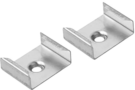 A19 LED Aluprofil weiß Eckprofil 90° 2 Halter metall Befestigung | Zur Befestigung passender LED-Profile bei sauberer Montage mit sicherem Halt und unauffälligem Sitz, für LED-Fliesenprofil