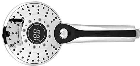LED Duschkopf Bad Hand 3 Farben Temperaturkontrolle Farbwechsel Handbrause mit Digital Temperaturanzeige Wassersparmodus (#2)