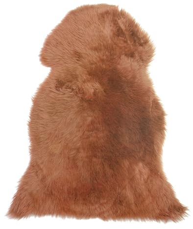 Beliani Stilvolles Schaffell natürliches Leder Hellbraun 65 x 110 cm Uluru