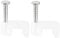 sourcing map Clips de cable plano para clavos, 6 mm, color blanco, 200 unidades