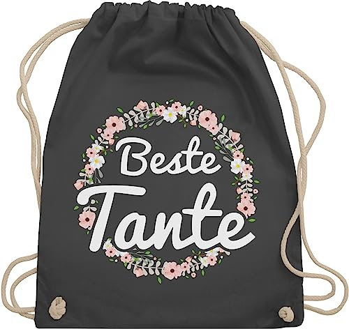 Turnbeutel Rucksack - Taschen - Beste Tante - Unisize - Dunkelgrau - aunt tanten stoffrucksack tante. lieblingstante beutelrucksäcke tantes ist die beutel auntie fuer tasche aunts geschenke für