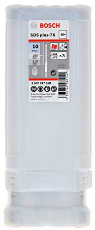 Bosch Professional 50 Stück Hammerbohrer SDS plus-7X (für Beton und Mauerwerk, 10 x 100 x 165 mm, Zubehör Bohrhammer)