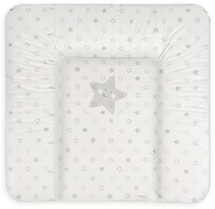 Ceba Baby® Fasciatoio Materassino - Fasciatoio neonato morbido - Cuscino Fasciatoio Lavabile per bambine e bambini - certificato Öko-Tex - impermeabile - Stelle grigie - 70x75 cm