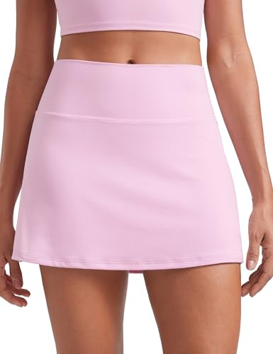 CRZ YOGA Womens Butterluxe Skirts High Waisted A Line Tennis Golf Athletic Casual Wortout Skorts with Pockets Vita Pink 8
