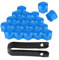 radschraubenkappen 17mm,Universal Radmutterabdeckungen Schutzkappen Radmutternkappen Abdeckung Anti-Staub-Stopper Abdeckkappe Abdeckung 20 Stück 17 mm Mutter Autorad Auto Nabenschraube Schutz (Blau)