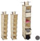 Relaxdays 3 x Hängeregal Stoff, Hängeaufbewahrung, 6 Fächer, 2 Schübe, für Kleiderschrank, HxBxT: ca. 82 x 14,5 x 30 cm, beige