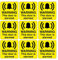 Pack of 9 Security Signs. Warning This Door is alarmed. Size 80mm x 80mm Self Adhesive Stickers. Ideal for Businesses and Homes. Easy to Apply