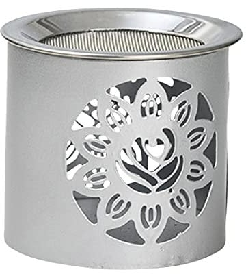 NKlaus Quemador de Incienso Hierro Plata Mate h 6cm luz de té con tamiz para el Incienso 10927
