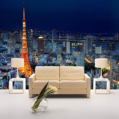 HGFHGD Auto-adhésif Photo 3D papier peint Paris tour ville bâtiment paysage peinture murale bureau salon chambre décoration papier peint Stickers muraux