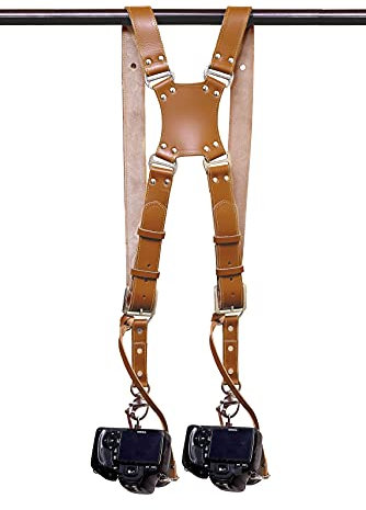 GOLDEN ARROW Harnais en cuir pour appareil photo avec logo personnalisé – The Warrior, peau, taille unique