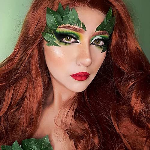 AFbeauty Auburn Red Lace Front Wig for Women Synthetic Long Wavy 13*3 Copper Red Lace Wig Heat Resistant Fiber Ginger Glueless Wigs for Cosplay Daily Wear 61.0 cm