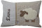 Glückspilz Namenskissen personalisiert, Babykissen mit Namen Bestickt, Schaf, Beige, 30 x 45 cm