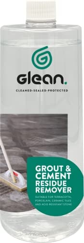GLEAN Grout & Cement Residue Remover | 1 Litre | Heavy-Duty Grout Haze & Mortar Film Cleaner | Removes Tile Adhesive, Efflorescence & Cement Residue | Indoor & Outdoor Use