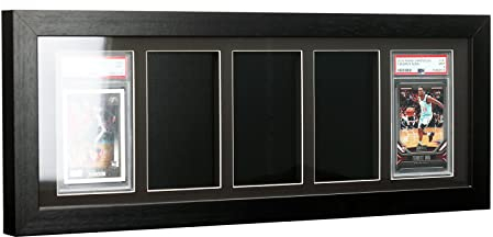 Bivitre PSA Klassischer Karten-Display-Rahmen – Wandhalterung, Baseball-Sammelkarten-Vitrine passt nur für 5 PSA-Bewertungskarten, Display für Basketball, Fußball, Hockey, Yugioh-Karten (5, PSA)
