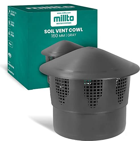 Cubierta De Lluvia Tapa De Ventilación Del Tejado (160 mm | Gris)