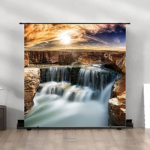 ZEELYDE Projector Screen,Desktop Projector Screen - Adjustable Projection Screens Portable Floor Standing Pull Up Projector Screen, for Indoor Outdoor Movies, Conferences, Games, Easy to Use