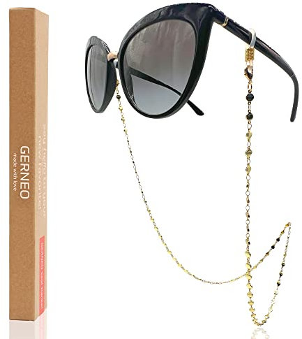 GERNEO® – Porto – Premium Brillenkette Damen & Brillenband Damen in diversen Farben – 18 Karat vergoldet in Gold – Unisex für Lesebrille & Sonnenbrille