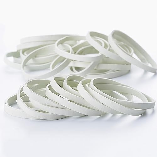 100 Stücke elastische große Gummibänder Weiß 5mm breit Durchmesser 60mm Gummiband Haushaltsgummi Gummiringe Gummis Dehnbare Bänder Mülleimer Bänder für Haushalt Arbeit Büro Schule Stark haltbar
