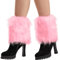 Nanxson Damen Mädchen Stulpen Furry Fuzzy Beistulpe Beinwärmer Kurz Beinlinge Strumpf (Pink)