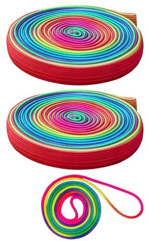 2 Cuerdas De Goma Elásticas Deportivas Con 1 Cuerda De Arco Iris, Cinta De Arco Iris, Cuerda Giratoria De Goma, Cuerda De Saltar (Color Arcoíris)