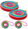 2 corde elastiche in gomma sportiva con 1 corda arcobaleno, nastro arcobaleno, corda in gomma intrecciata, corda per saltare (colore arcobaleno)