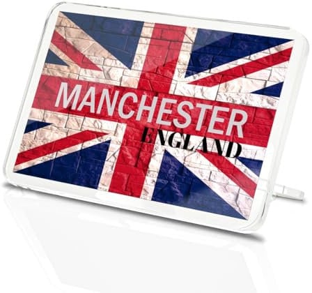 Classic Rectangle Magnet with Stand - Manchester England Flag Circle - Fridge Locker Office Whiteboard Toolbox #61128
